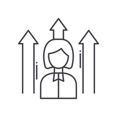 Personal motivation icon, linear isolated illustration, thin line vector, web design sign, outline concept symbol with editable stroke on white background.