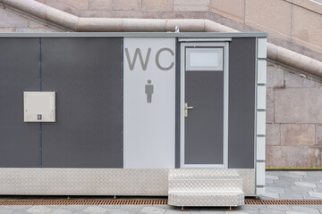 modern public toilet exterior outdoor. Modern Toilet metal building, outdoor, day time