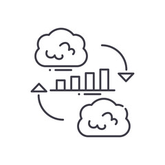 Marketing brainstorm icon, linear isolated illustration, thin line vector, web design sign, outline concept symbol with editable stroke on white background.