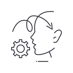 Perception process icon, linear isolated illustration, thin line vector, web design sign, outline concept symbol with editable stroke on white background.