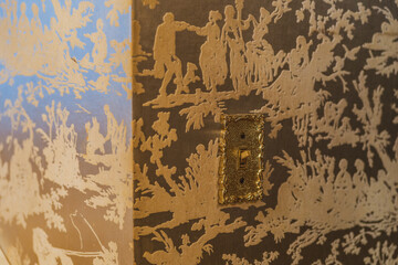 Light switch and 70s wall paper
