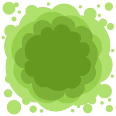 Abstract background. Cartoon flat style. Soft rounded clouds. Composition with square proportions. Isolated on white background. Illustration vector