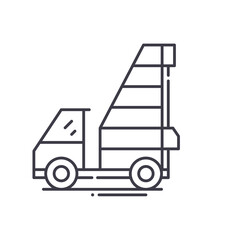 Piling car icon, linear isolated illustration, thin line vector, web design sign, outline concept symbol with editable stroke on white background.