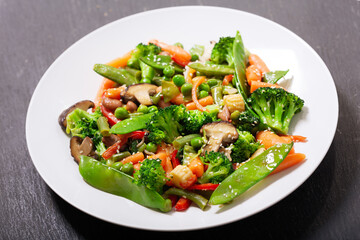 plate of stir fried vegetables