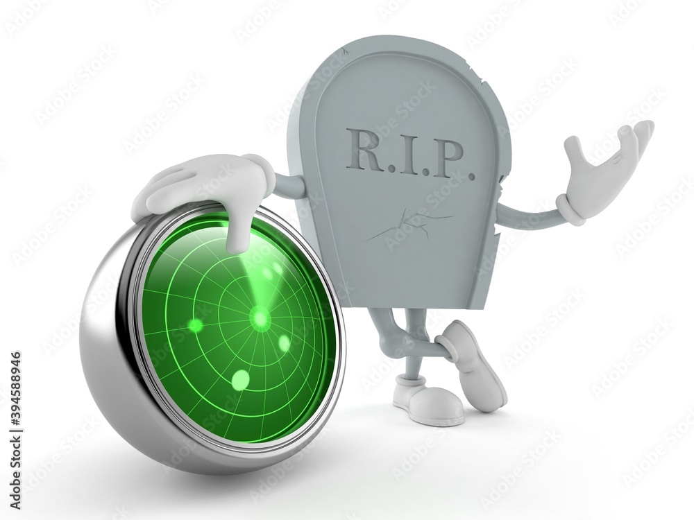 Sticker Grave character with radar