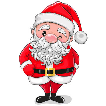 Cartoon Santa isolated on a white background