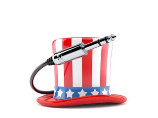 USA hat with audio cable