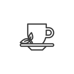 Indian Tea cup line icon. linear style sign for mobile concept and web design. Herbal tea cup outline vector icon. Symbol, logo illustration. Vector graphics