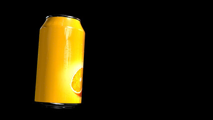 Orange soda aluminum cup 3d render