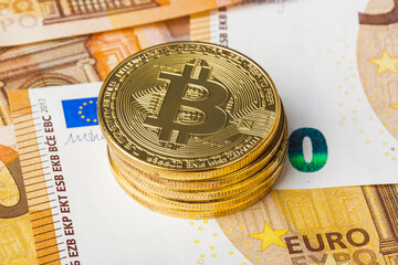 Bitcoins and money - business background
