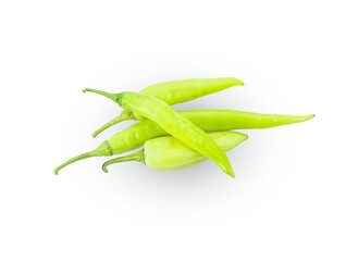 fresh chili peppers on a white background,isolated