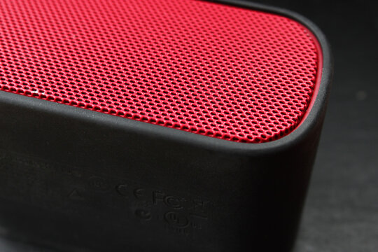 Close Up Of Red Speaker