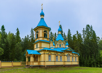 Fototapeta na wymiar Orthodox Church (Gethsemane Skete) on Valaam Island - Karelia Russia