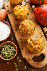 Pumpkin muffins on the table