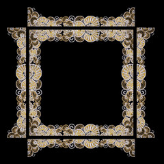 frame for text on a black background. hand-drawn doodle illustrations.