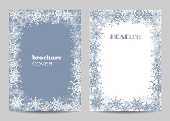 Modern brochure cover design with winter pattern - 394592143