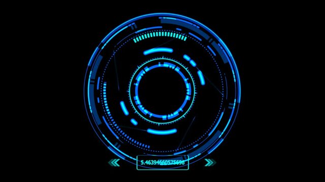 futuristic technology digital holographic element laser glow effect arrow and callout border with numeric dark and light blue tone