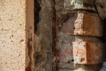 The texture of a stone wall, flooring, concrete destruction, metal corrosion and rusty antiquity,...