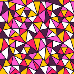 Vector hand drawn seamless patterns with triangles