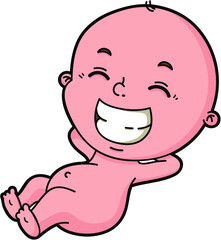 vector illustration of cute cartoon baby boy