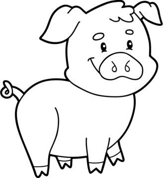 Vector illustration coloring page with cartoon animal for children, coloring and scrap book, printable