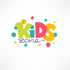 Kids Zone, playful lettering logo composition - 394596104