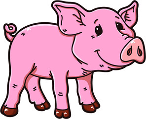 Vector educational illustration of cute cartoon animal character for children and scrap book