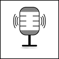 Microphone icon on white isolate background.