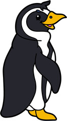  Vector illustration of cute cartoon penguin character for children and scrap book