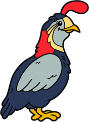 Vector illustration of cute cartoon quail character for children and scrap book