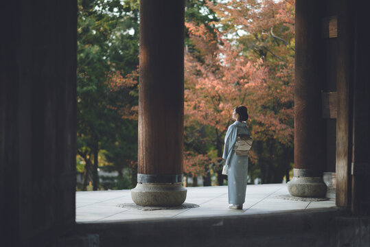 南禅寺紅葉、京都ミス着物モデル、ポートレート、日本伝統、和風美人