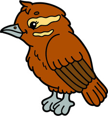 Vector illustration of cute cartoon bird character for children and scrap book