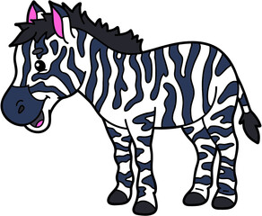 Vector illustration of cute cartoon zebra character for children and scrap book