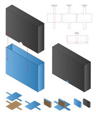 Box packaging die cut template design. 3d mock-up