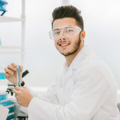 modern scientist in the workplace in the laboratory