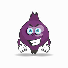Purple Onion mascot character with smile expression. vector illustration