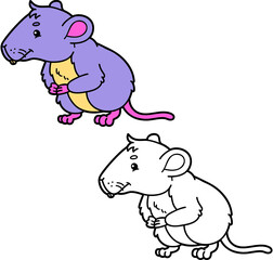 illustration coloring page of happy cartoon character for children, coloring and scrap book