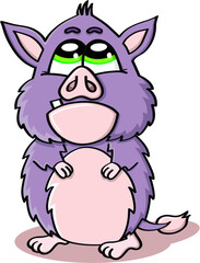 Vector illustration of cute cartoon monster