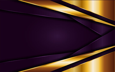 Luxury Purple Background Combine with Golden Lines Shapes Element. Vector Illustration Design Template Element.