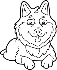 Vector illustration of cute cartoon dog character for children, coloring and scrap book