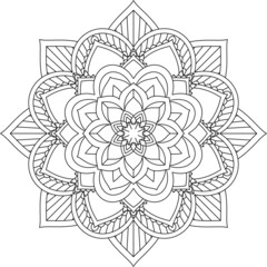 Easy Mandala coloring book simple and basic for beginners, seniors and children. Set of Mehndi flower pattern for Henna drawing and tattoo. Decoration in ethnic oriental, Indian style.