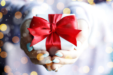 Time gifts - gift box in hand girls