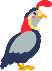 Vector educational illustration of cute cartoon animal character for children and scrap book