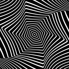 Illusion of twisting rotation movement. Abstract op art design.
