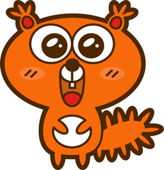Vector illustration of adorable friendly squirrel