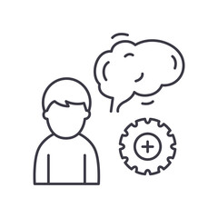 Phychiatry icon, linear isolated illustration, thin line vector, web design sign, outline concept symbol with editable stroke on white background.