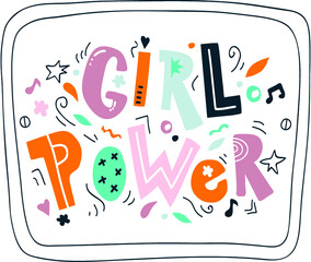 Vector lettering with girl power message