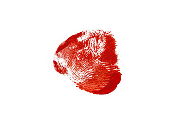 bloody fingerprint isolated on a white background