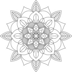 Easy Mandala coloring book simple and basic for beginners, seniors and children. Set of Mehndi flower pattern for Henna drawing and tattoo. Decoration in ethnic oriental, Indian style.