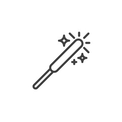 Burning sparkler line icon. linear style sign for mobile concept and web design. Happy New Year sparkler outline vector icon. Symbol, logo illustration. Vector graphics